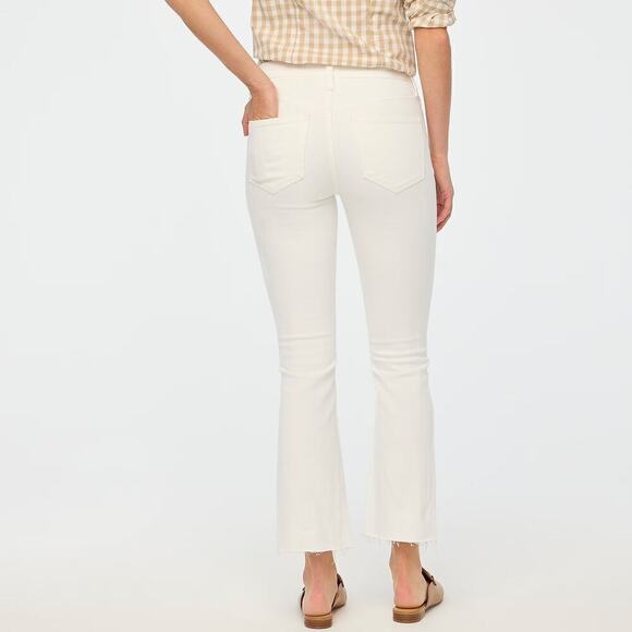 J. Crew Flare Crop Jeans Mid Rise Signature Stretch 5-Pocket White Denim Size 29 - Picture 2 of 9